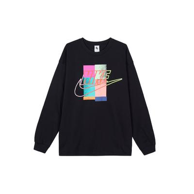 Atmos Collaboration Printed Crew Neck Loose Long Sleeve T-Shirt Men Tops Black CI3200-010