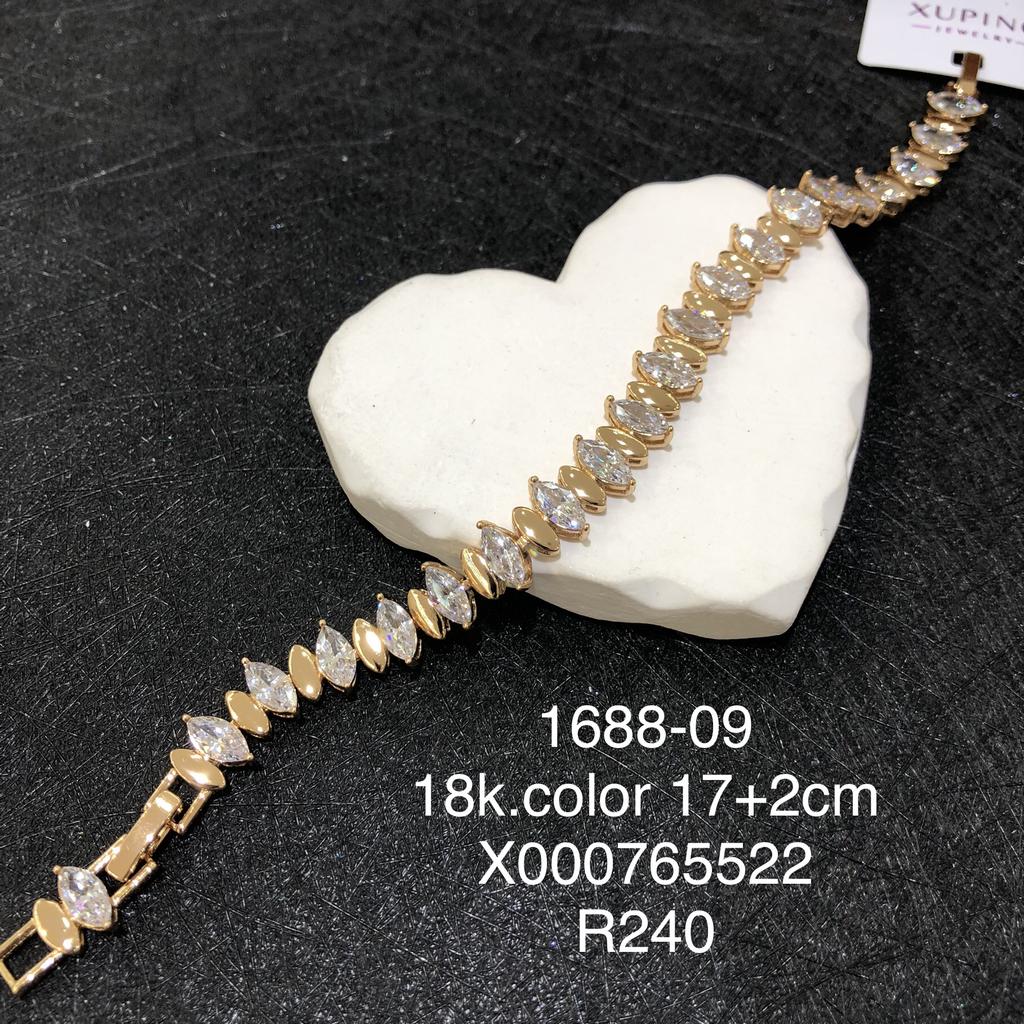 XUPING Jewelry Iced Out Synthetic CZ Colorful Gemstone Artificial Stone Clasp Gold Color Plated Pink Women Heart Tennis Bracelet