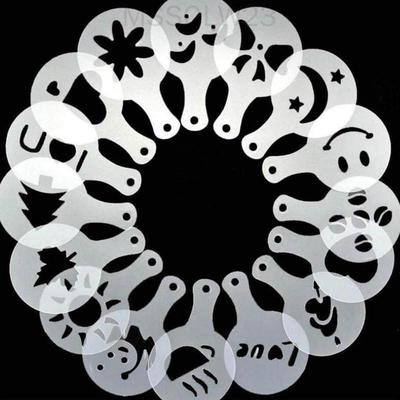 Stampo per caffè, latte, torta, cupcake, stencil, modello, caffè, barista, cappuccino, spolverino