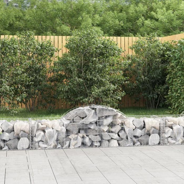 VidaXL Panier de Gabions Arqué Cage à Gabion Mur de Gabion Panier à Pierre Gabion pour Pierre Jardin Patio Extérieur 153492