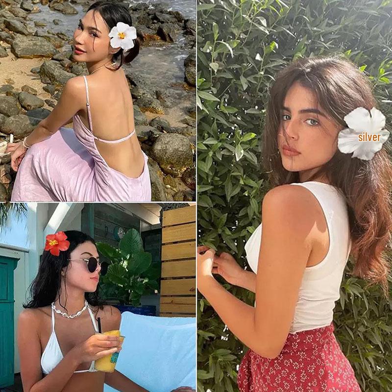 Hibiskus & Frangipani Kopfschmuck Haarspange für Damen - Perfekt für Hochzeiten & Urlaube