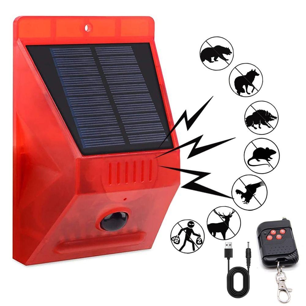 Waterproof Solar Alarm Rechargeable Solar Charging Alarm Solar Lamps  Home Security