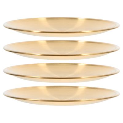 4 Stuks Goud Ronde Roestvrijstalen Borden Diner Salade Fruit Schaal Metaal Camping Snack Schaal Decoratieve Cosmetica Sieraden Schaal