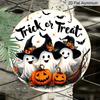 2D Flat, 1pc Retro Metal Signs for Halloween Decoration - Featuring a Pumpkin And Bat Design, Made of Printed Aluminum for Wall Display, Requires No