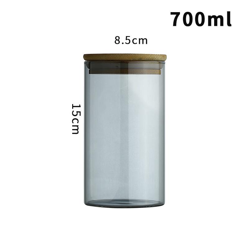 Transparent Black Glass Food Storage Jars