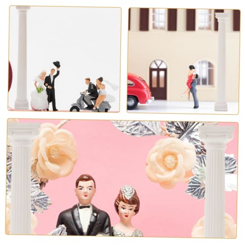 CAXUSD 4-Piece Roman Column Model, White Roman Column, Column Planter, Pillar Sculpture, Garden Roman Column Statue, Aquarium Roman Column, Roman Colu