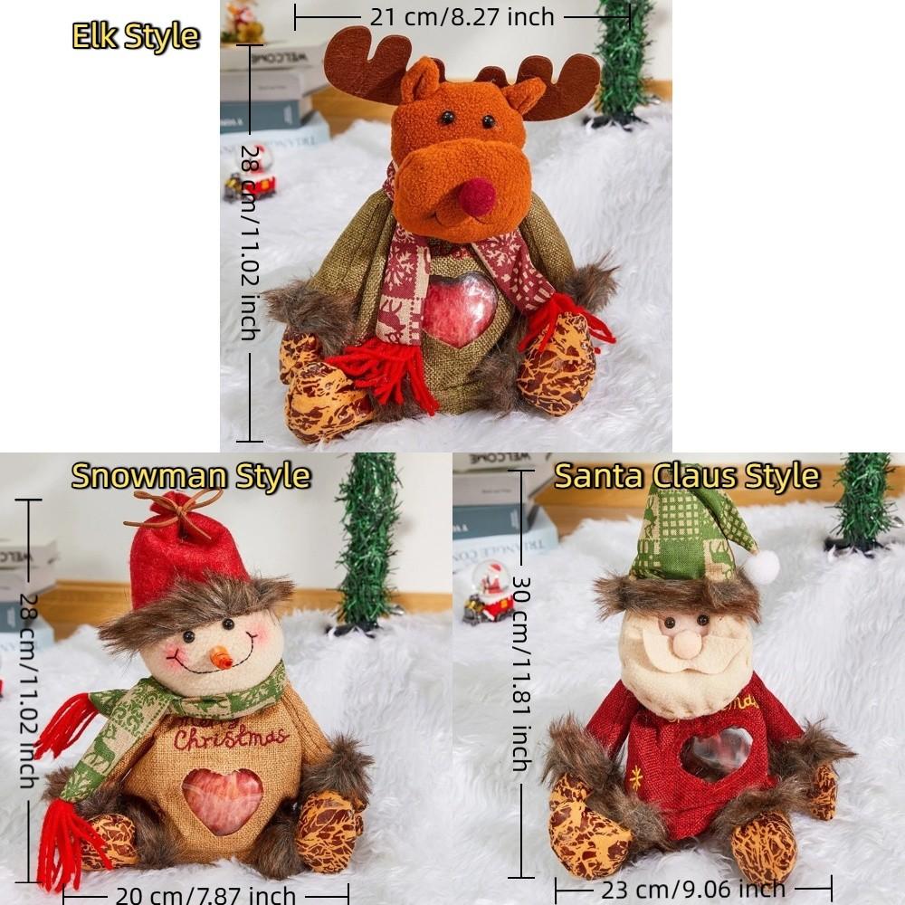 Zipper Santa Claus Bag Large Capacity Xmas Candy Bag Practical Holiday Packaging Bag Holiday Party