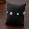 Light Luxury French Simple Aquamarine Four-leaf Clover Five-flower Bracelet Exquisite Full Diamond Temperament High-end Design Jewelry