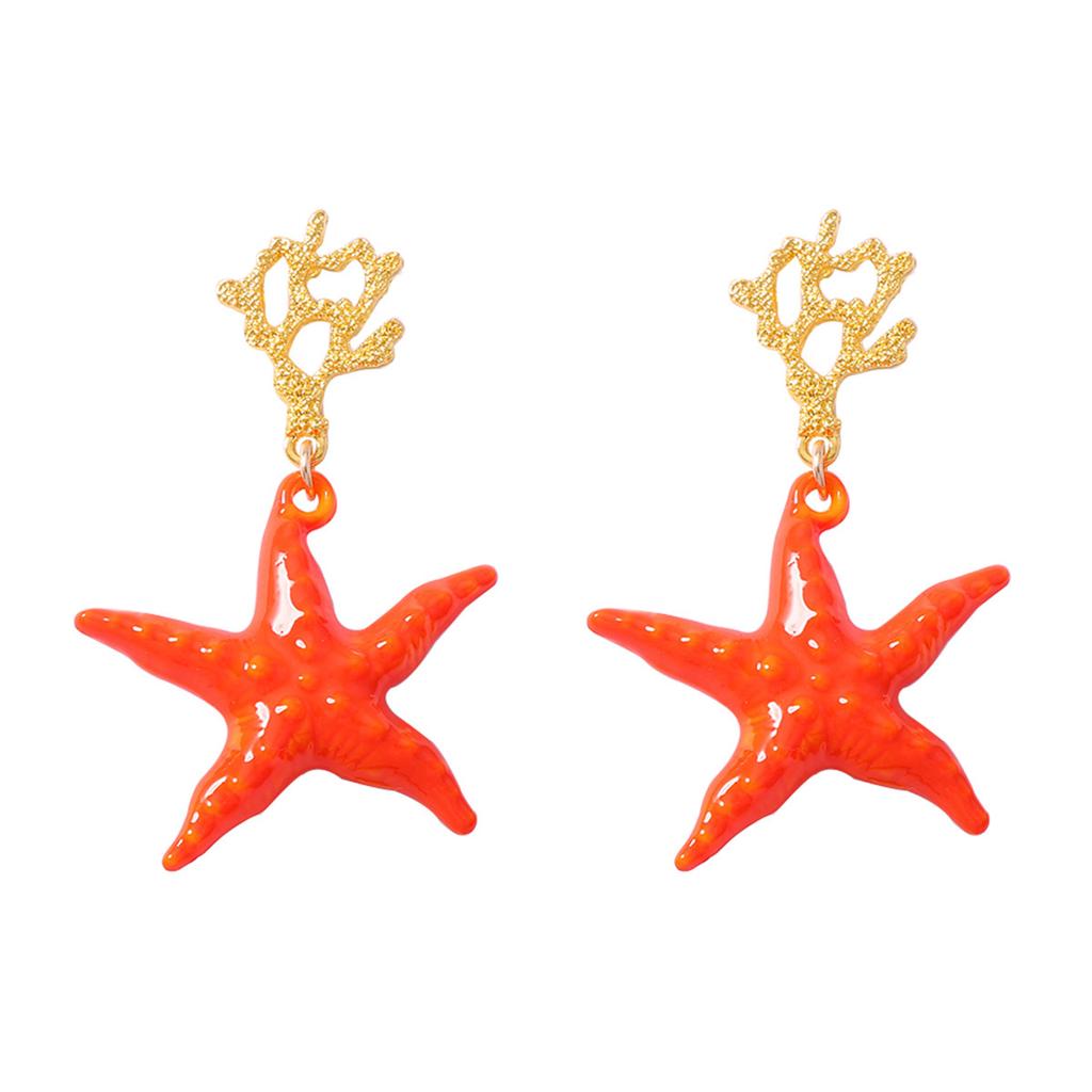 Summer Vacation Atmosphere Creative Design Conch Starfish Shell Earrings Fashionable Versatile Women's Models
