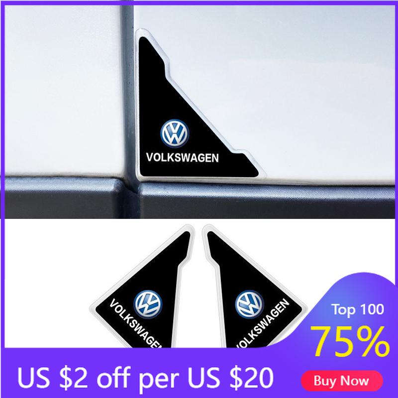 VW GTI GOLF 2026 Hot For VW VOLKSWAGEN 2pcs Car Door Corner Protection Decals Stickers Car Styling For Volkswagen VW GTI Golf 4 