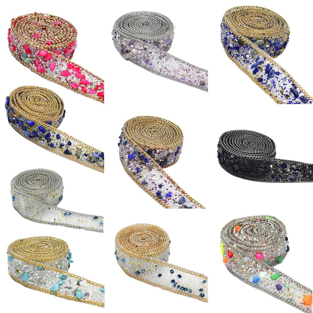 Self Adhesive Rhinestones Tapes Sparkling Rhinestones Ribbon Trim for Art Craft Birthday Wedding Cake Embellishment