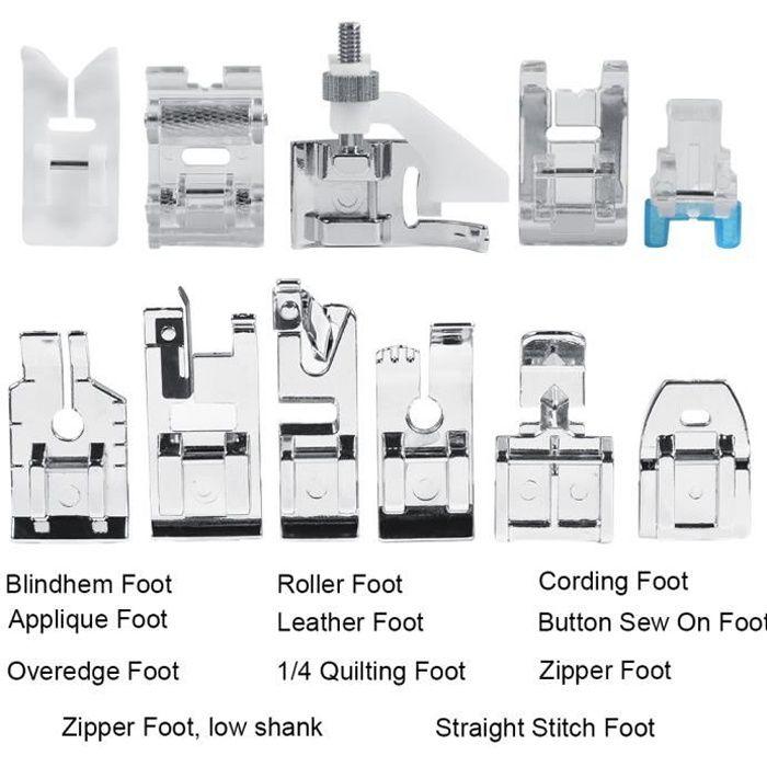 Presser Feet - Brother - HB057 - 11 Pieces - Compatible with Janome and Singer - Durable Metal