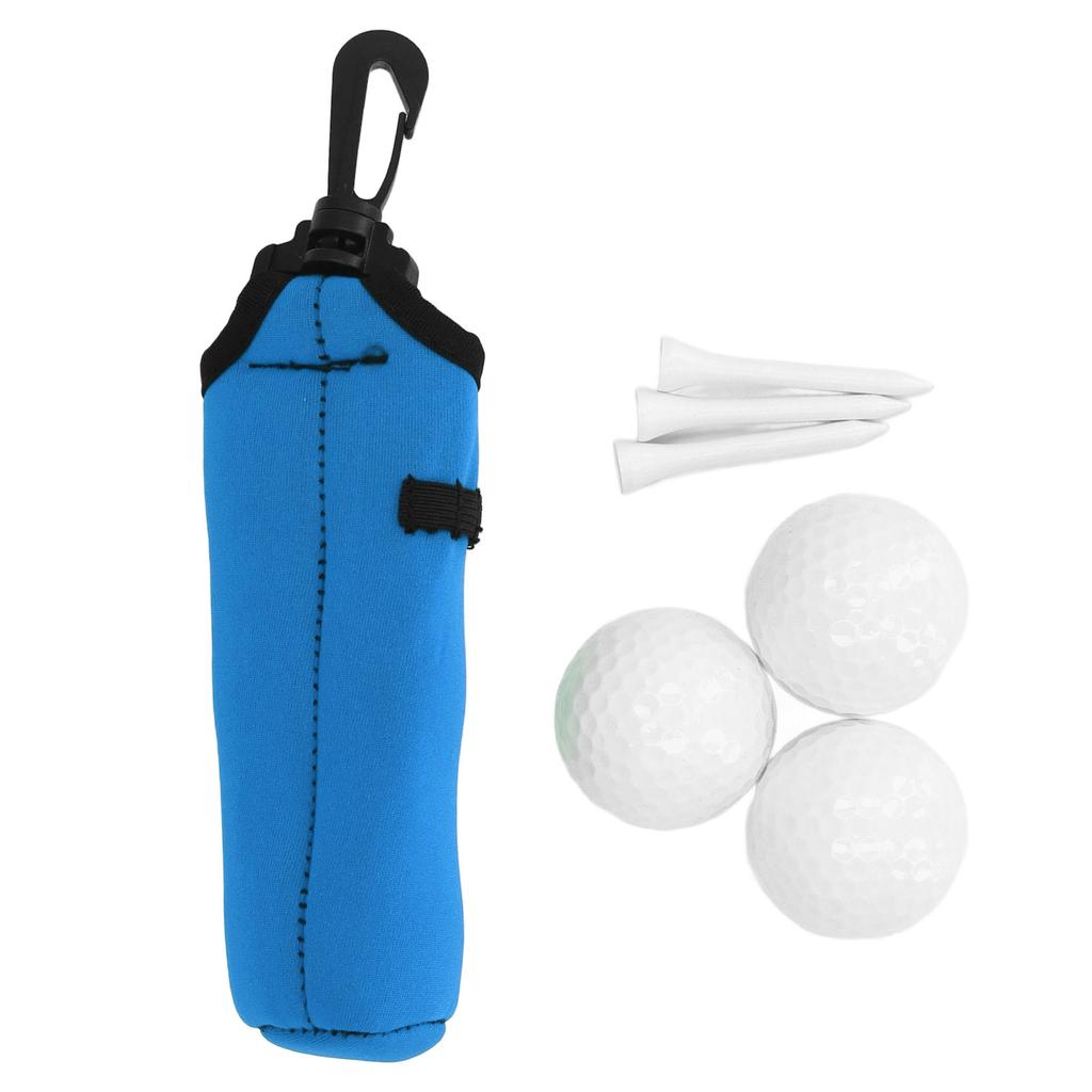 Ball Tee Holder Carry Bag Neoprene Portable Small Ball Holder Pouch with 3 Balls and 3 Tees for Men