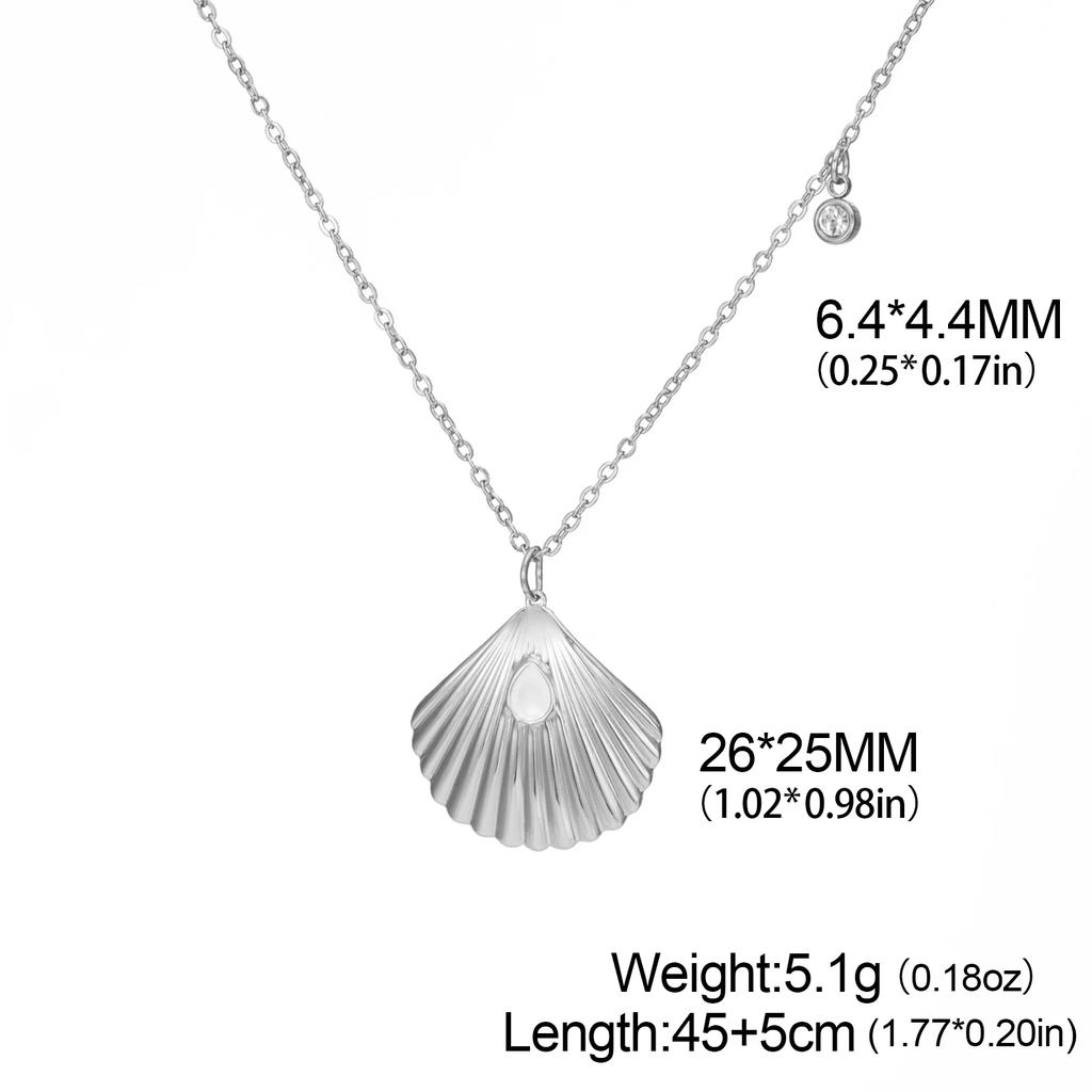 Cazador Stainless Steel Sea Shell Starfish Pendant Necklace for Women Gold Plated Chain Summer Jewelry Vacation Beach Gift