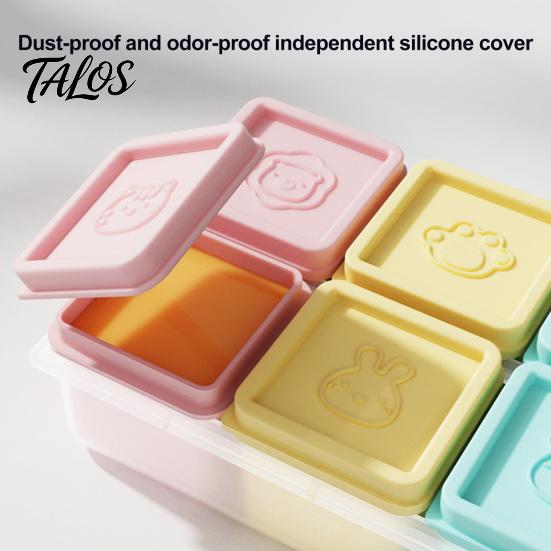 Baby Meal Prep Accessories Food Grade Silicone Freezer Molds, Large Capacity 6 Compartments BPA Free Storage Containers, Leak-proof Reusable