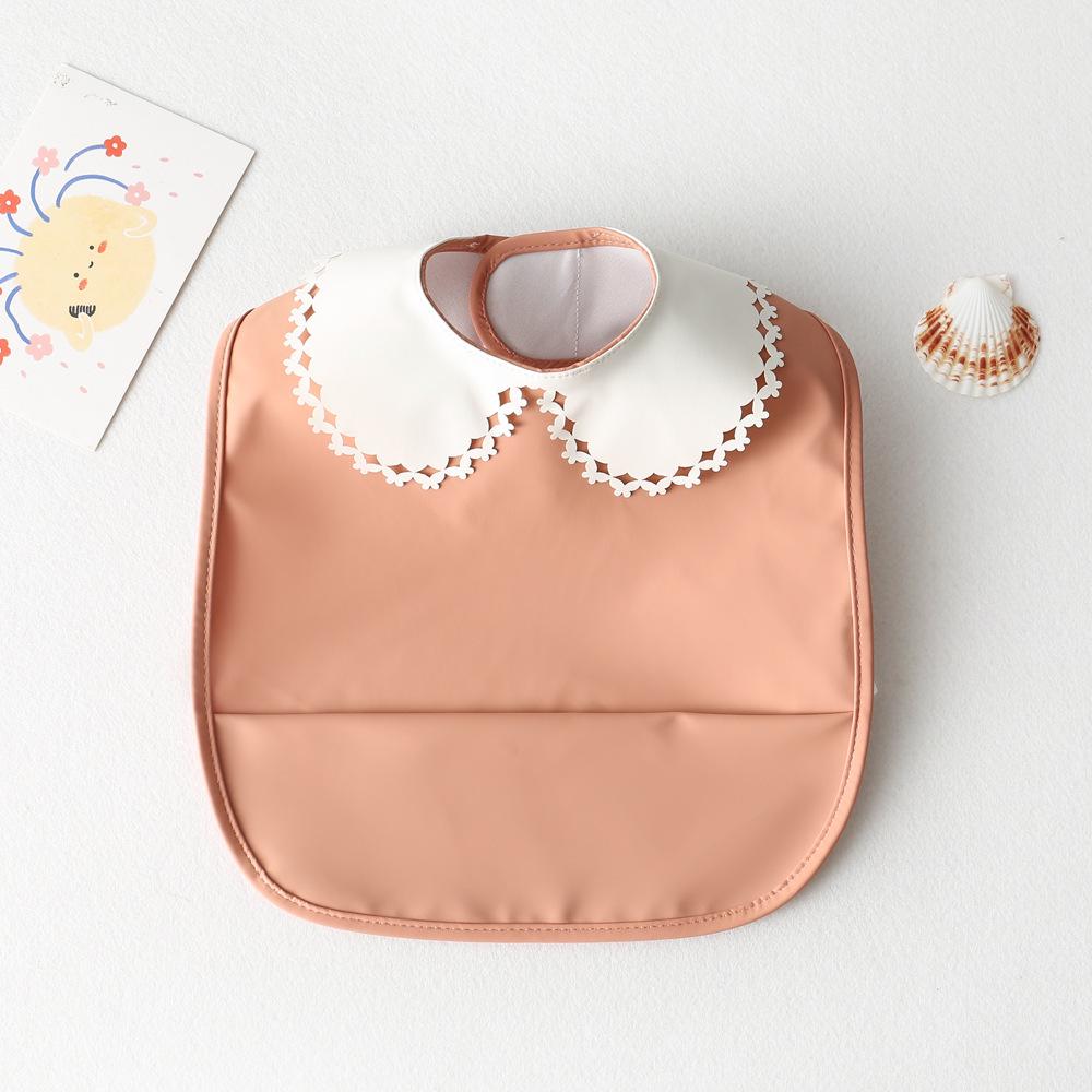Sleeveless Waterproof Baby Bib with Lace - Reversible Anti-Dirt Feeding Smock