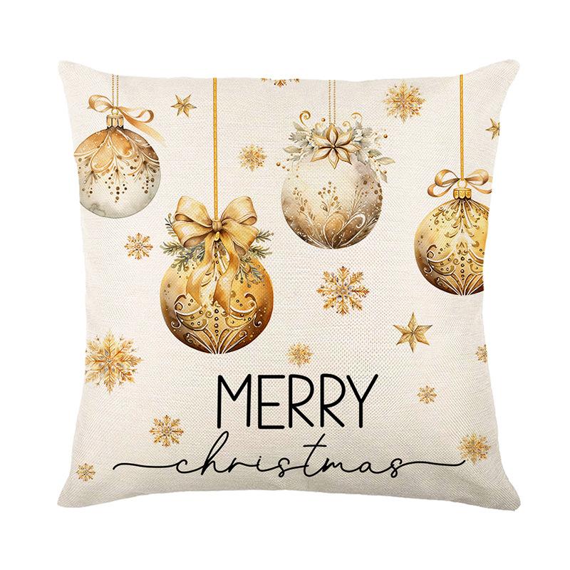 Christmas Gold Pillow Cover Home Sofa Cushion Cover Living Room Bedroom Pillow Cover