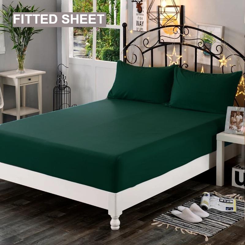 1pc Waterproof High-grade Reactive Dyed Thick Fabric Fitted Sheet Elastic Available in A Variety of Sizes,Soft Bed Sheet,Write,grey,black,120/140/160