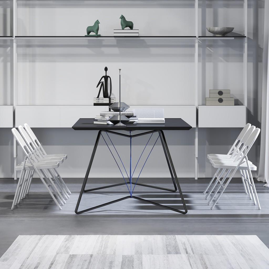 Set of 4 Folding Chairs, Portable Dining Chairs, Steel Frame, 45 X 46 X 78 Cm, White
