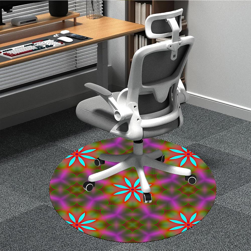 1pc Floral Pattern Carpet, Round Non Slip Durable Large Size Office Carpet, Suitable for Office