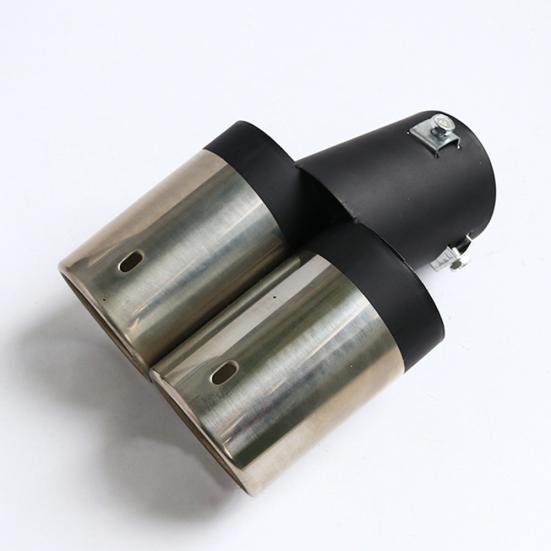 Universal Car Vehicle Double Tube Exhaust Muffler Steel Stainless Tail Pipe