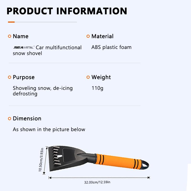 SEAMETAL Car Snow Scraper Sweeping Shovel For Winter With EVA Foam Handle Auto Cleaning Brush Ice Scraper Remover Accessories