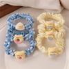 3Pcs Creamy Bear Large Intestine Hair Tie Hair Accessory Girl Heart Sweet Hair Rope Student High Elastic Ponytail Rubber Band