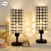 Elegant Crystal Table Lamps Set of 2 Black Modern Bedside Lamp Small Decorative Nightstand Lamp Black Desk Lamp for Living Room