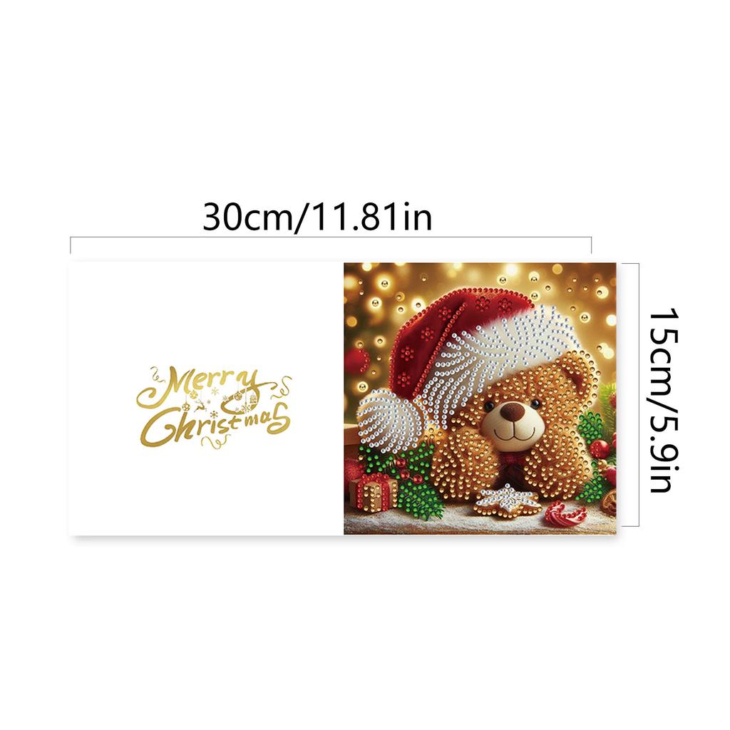 12Pcs Christmas DIY Diamond Art Greeting Cards with Envelopes Diamond Art Painting Greeting Card Kit for Holiday Blessings