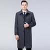 Men's Winter Cashmere Coat, Velvet-Lined, Knee-Length, Warm Woolen Trench for Middle-Aged and Elderly, Dad-Style Outerwear.