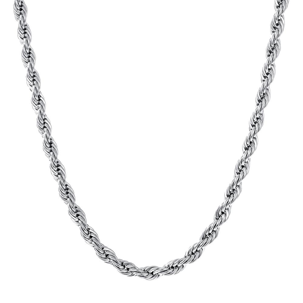 Tough Guy Necklace Simple Cold Air Sweater Chain Fashion Charm Necklace Street Band Motorcycle Necklace Twist Ring Necklace Men's Charm Sweater Chain