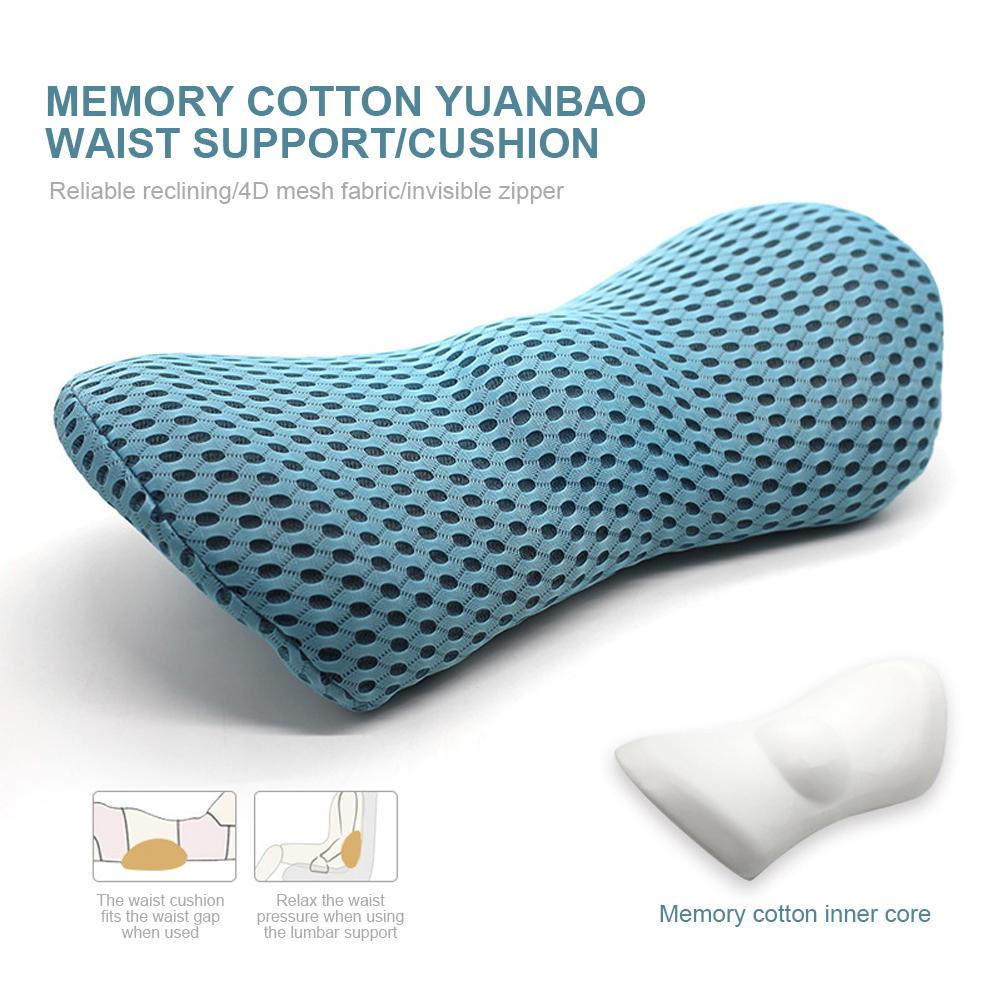 Car Lumbar Support Back Pain Relief Seat Support Mesh Spine Protect Ergonomic Headrest Sleeping for Office Chair Car Accessories