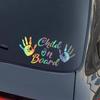 Child On Board Car Window Sticker Truck Door Decals Self-Adhesive Vinyl Palm Print Graphics Windshield Sign Decor Accessories