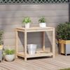 Plant Table with Shelf 82.5x50x75 Cm Solid Pine Wood