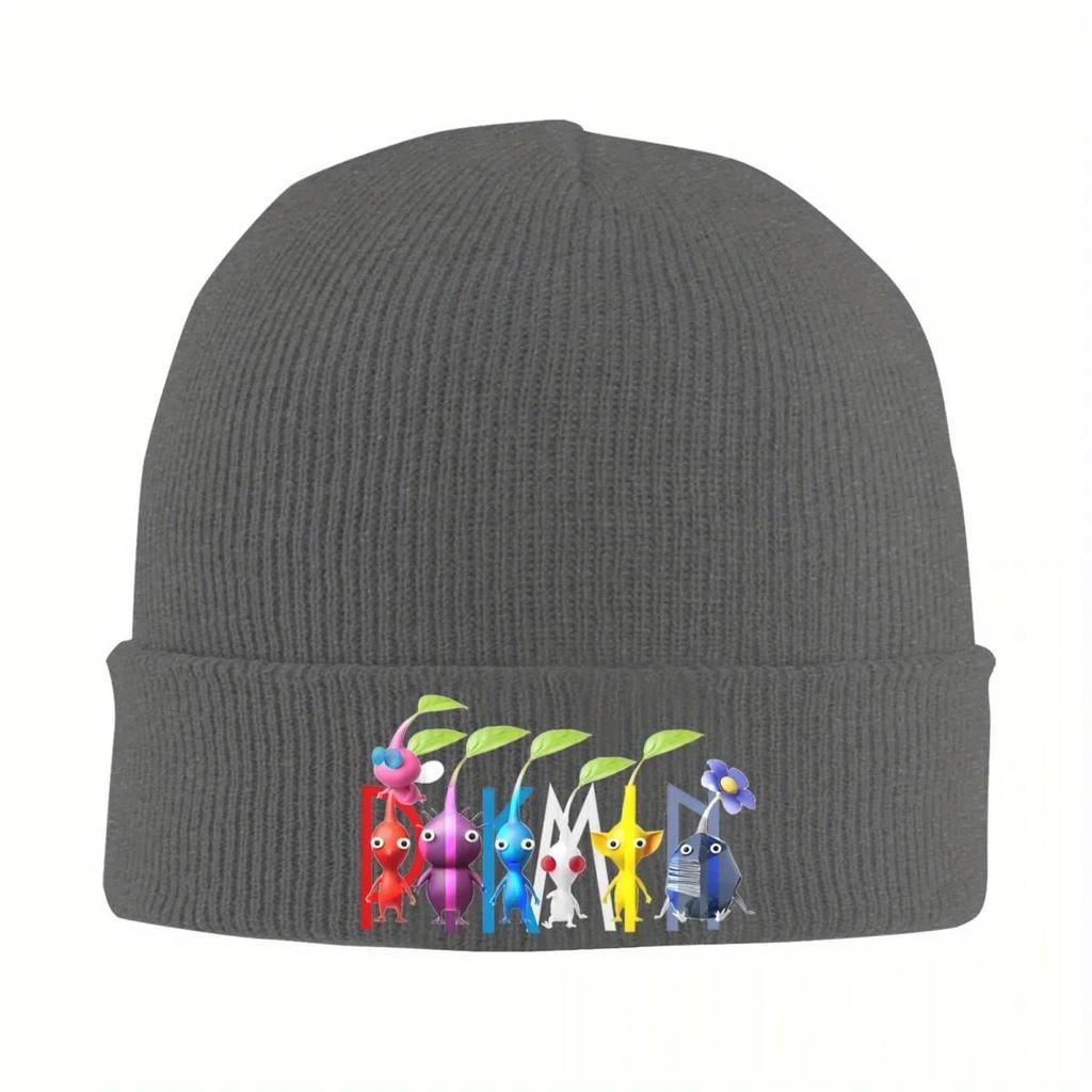 New Pikmin Cartoon Knitted Hat Womens Unisexs Skullies Beanies Autumn Winter Hats Video Game Warm Cap