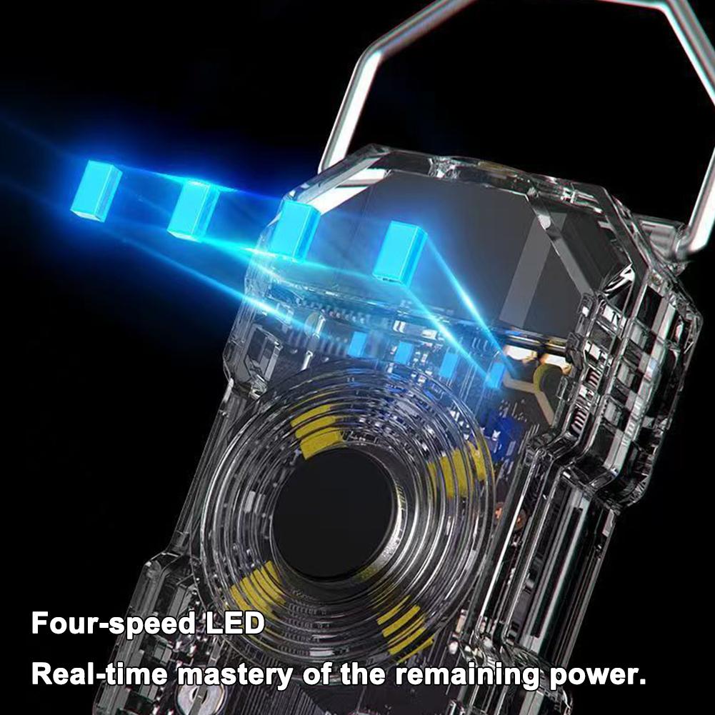 Portable LED Flashlight with Waistband Keychain Clip - Multifunctional, 5-50H Battery Life, Red Blue Warning Lights, Solve Short