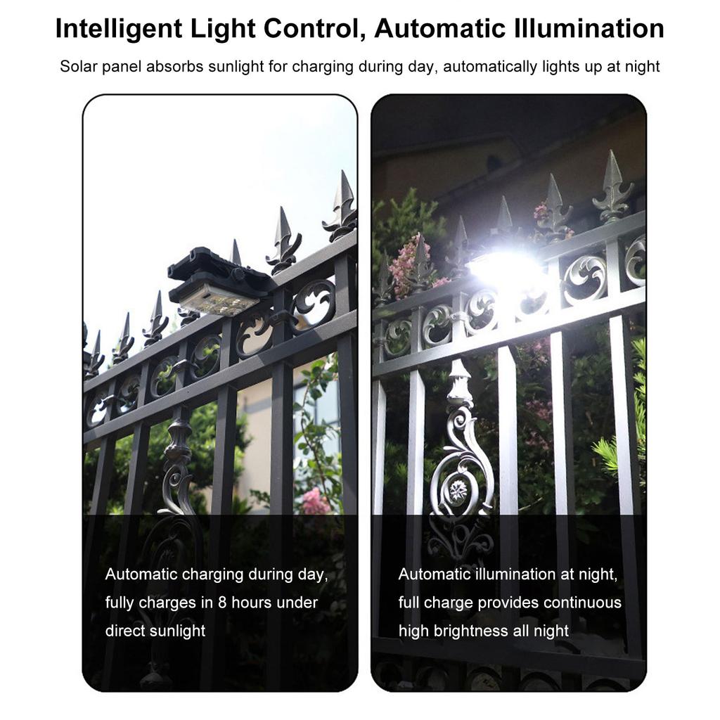 Solar Clamp Light with Motion Sensor, Outdoor Solar Powered Wall Light for Garden, Patio, Pathway, Weatherproof