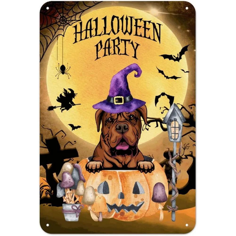 Happy Halloween Plaque Metal Tin Signs Wall Decoration Vintage Art Posters Iron Painting for Man Cave Home Cafe Garden Club Bar