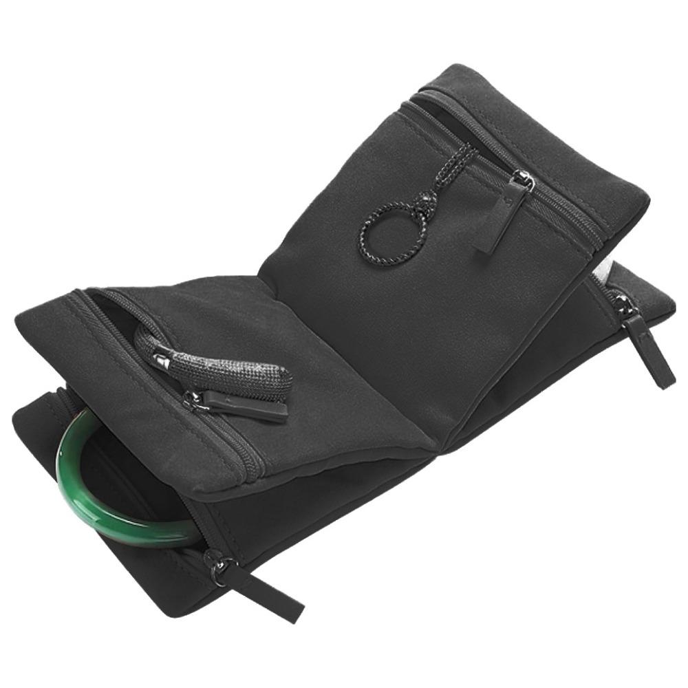 Foldable Travel Jewelry Storage Bag Multiple Compartments Clutch Bag Earrings Container  Travel