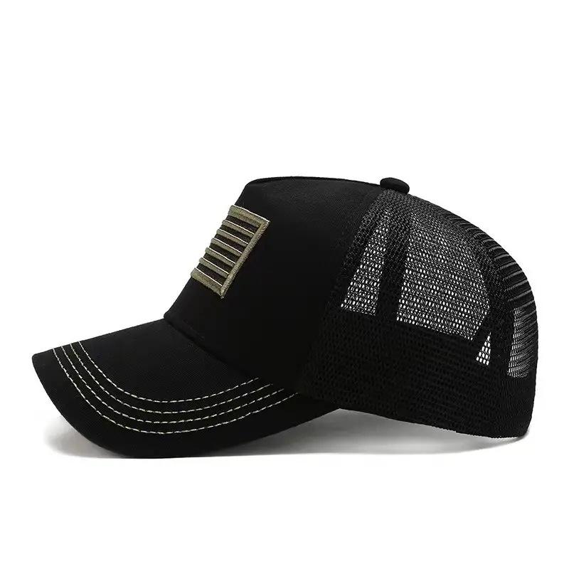 Fashion Hot Style American Flag Embroidery Baseball Net Cap Spring and Summer Outdoor Adjustable Casual Sun Protective Visor Hat