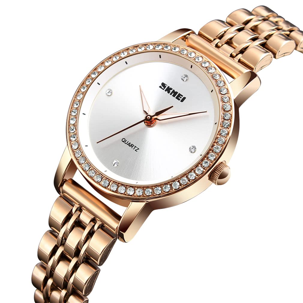 Simple and Stylish Wristwatch with This Watch Is and Features a Stainless Steel a Luxurious Gift for Women's Diamonds. Gold-colored Waterproof,