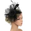 Exquisite Tea Party Mesh Hair Band Polka Dot Bride Headdress Party Feathers Fascinator Hat  Wedding