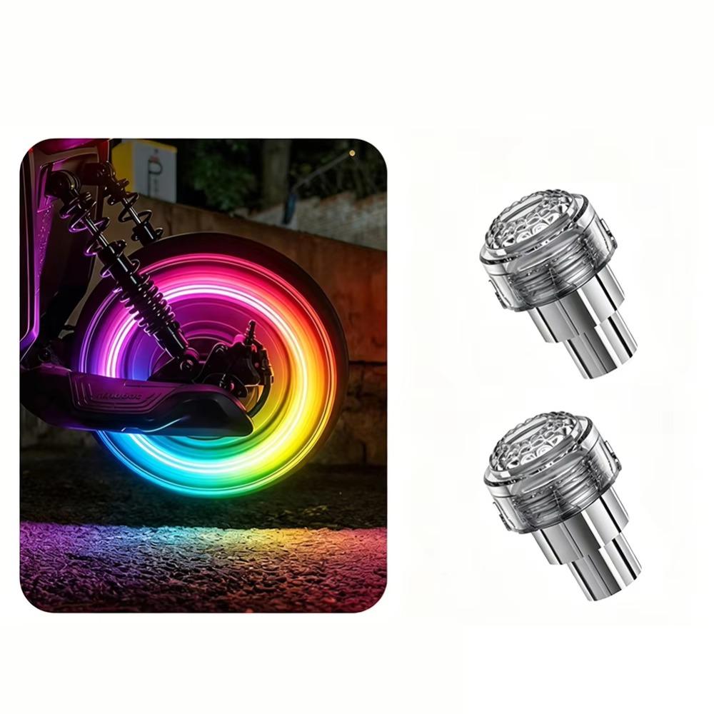 2Pcs Motion Sensor LED Neon Flash Lamp Single/Seven Colors Rim Strobe Warning Lamp  Bicycle Tire