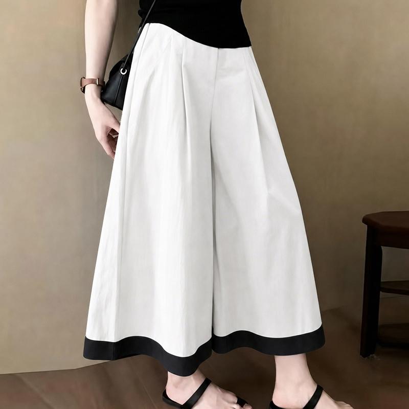 ZANZEA Women Casual Elastic Waist Solid Color Loose Wide Leg Pants