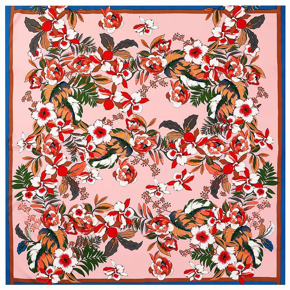 

130см Новый Цветочный Бренд Квадратный Шарф Женский 100% Шелковый Шарф Новый Пашмина Модный Женский Шаль Дизайн Платок Шарф 130x130cm