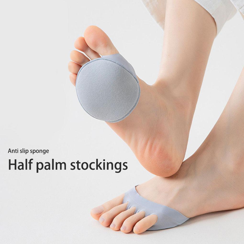 1 Pair Women Summer Cotton Forefoot Sock Girls Breathable Toe Pad Ladies Walking Reusable Toes Cushion Footwear
