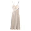 Jnleaog Autumn New Women Clothes Western Style French Style Design Patchwork Midi Dress 5029 116