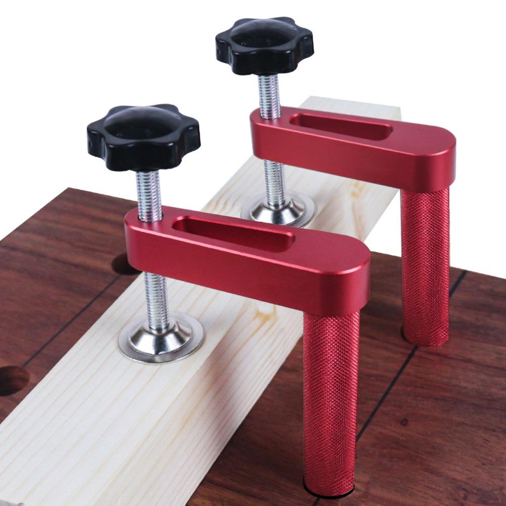 2pcs Aluminum Alloy Bench Dog Clamp Adjustable Woodworking Quick Clamp DIY Woodworking
