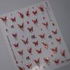 Red Butterfly Nail Stickers Flash Design Decals Self Adhesive Stereoscopic Nail Charm Decoration Accessories