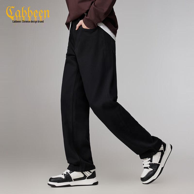 

CABBEEN Мужские джинсы глубокого черного цвета, вываренные, расслабленного прямого кроя 34